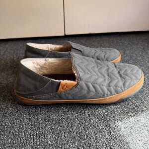 Olukai Men’s Hanohano Slip On Shoes Waxed Canvas Slippers Blue Size M10